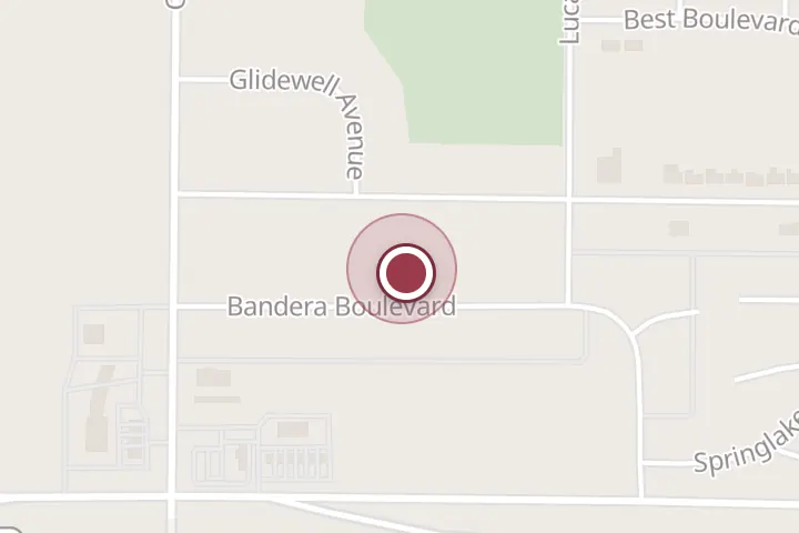 Street map around 1218 Bandera Blvd, Wichita Falls, with a pin at Paintless Dent Werks,LLC