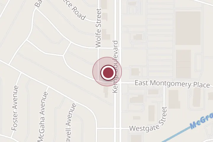 Street map around 4400 Kemp Blvd, Wichita Falls, with a pin at Paris Beauty iLounge