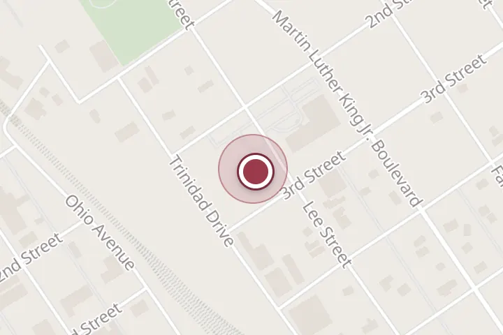 Street map around 110 Lee St, Wichita Falls, with a pin at Phyllis Hiraki Dental Clinic