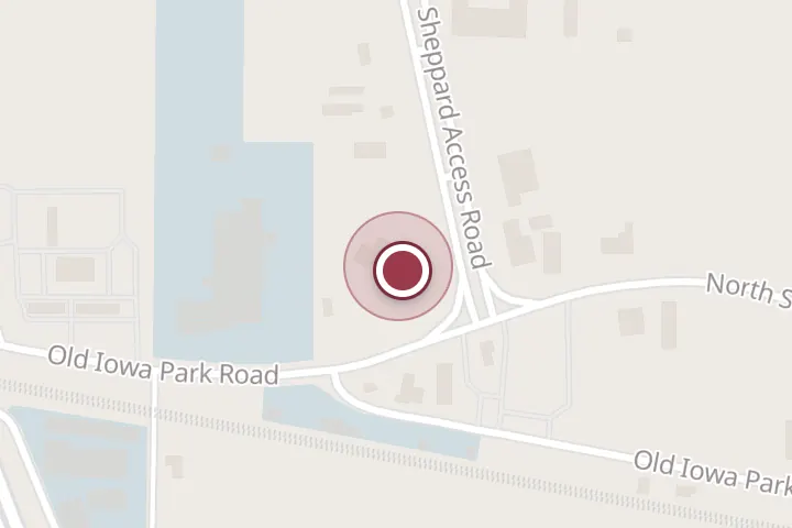 Street map around 1100 Sheppard Access Rd #3, Wichita Falls, with a pin at Pioneer 3 Restaurant