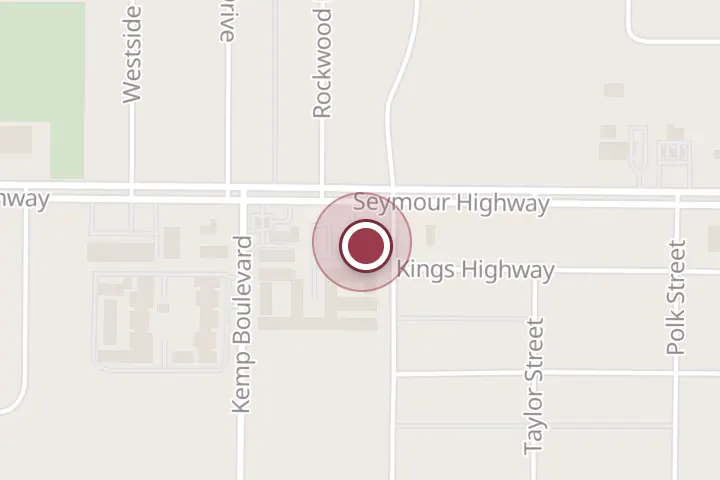 Street map around 2501 5th St, Wichita Falls, with a pin at Pizza Hut