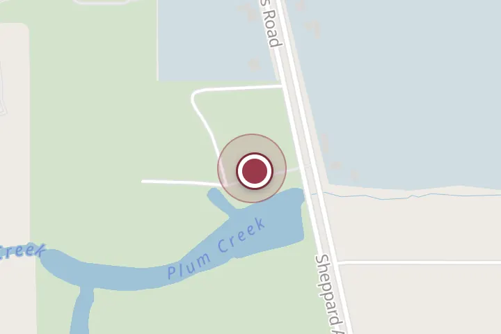 Street map around 1638 Sheppard Access Rd, Wichita Falls, with a pin at Plum Lake