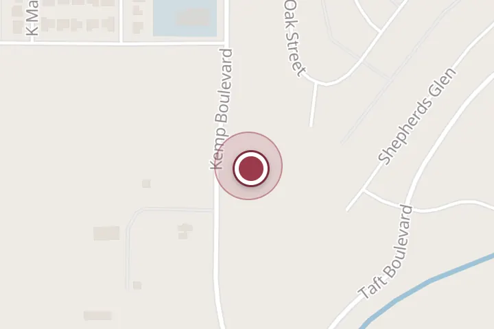 Street map around 5023 Kemp Blvd, Wichita Falls, with a pin at Rainbow International