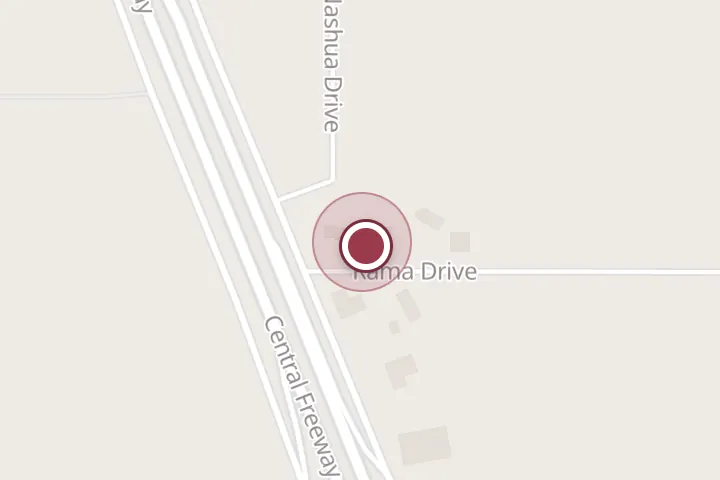 Street map around 3601 Central E Fwy, Wichita Falls, with a pin at Red River Garage Doors LLC