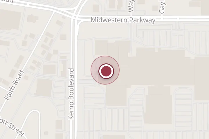 Street map around 3111 Midwestern Pkwy #470, Wichita Falls, with a pin at Red Robin Gourmet Burgers and Brews