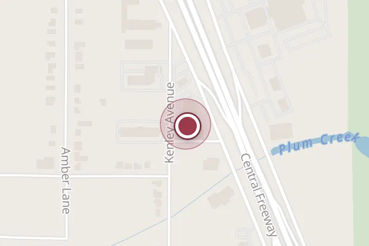 Street map around 1032 Central E Fwy, Wichita Falls, with a pin at Red Roof Inn Wichita Falls