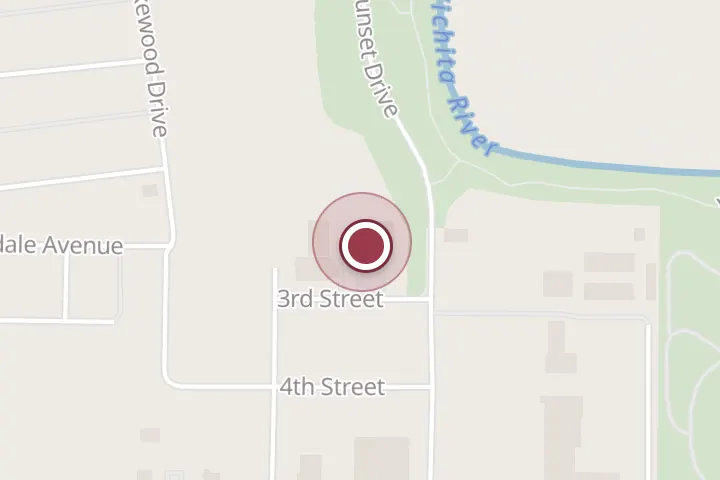 Street map around 2200 3rd St, Wichita Falls, with a pin at River Bend Nature Center