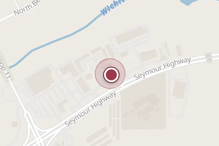 Street map around 3136 Seymour Hwy, Wichita Falls, with a pin at River Walk Suites