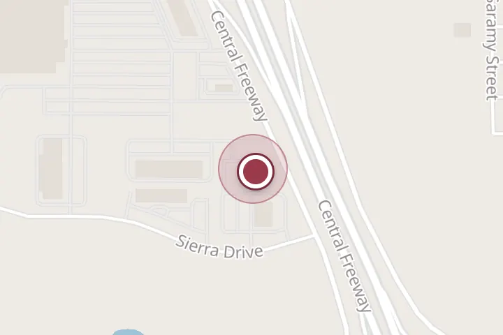 Street map around 2580 Central E Fwy, Wichita Falls, with a pin at RNR Tire Express