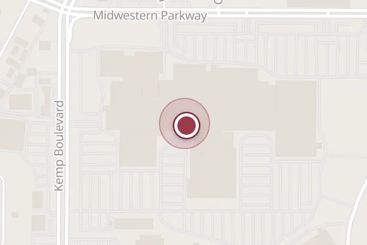 Street map around 3111 Midwestern Pkwy, Wichita Falls, with a pin at rue21