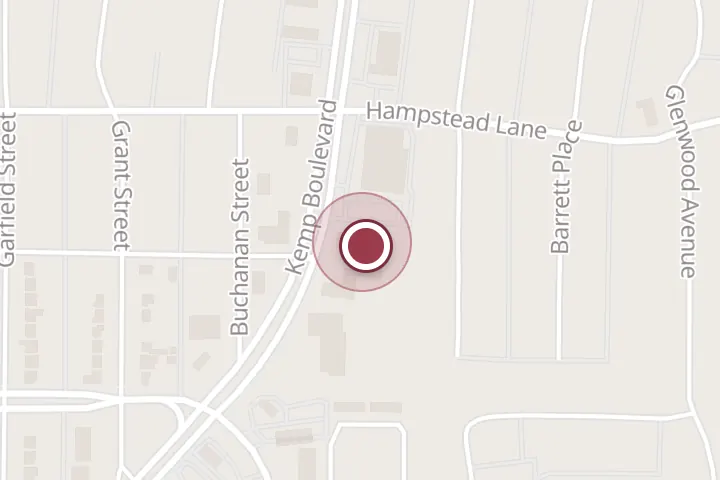 Street map around 3411 Kemp Blvd, Wichita Falls, with a pin at Salad Express