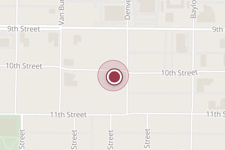 Street map around 1901 10th St, Wichita Falls, with a pin at Saucylouise Real Estate