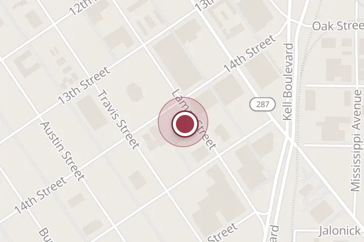 Street map around 1402 Lamar St, Wichita Falls, with a pin at Scoots Bar & Grill