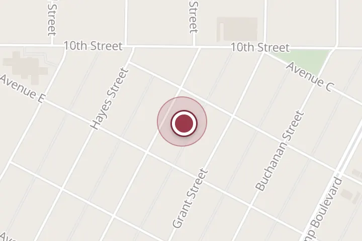 Street map around 1407 Tilden St, Wichita Falls, with a pin at Seigler Roofing
