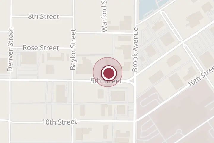 Street map around 1710 9th St, Wichita Falls, with a pin at Severiana Sanchez Burritos