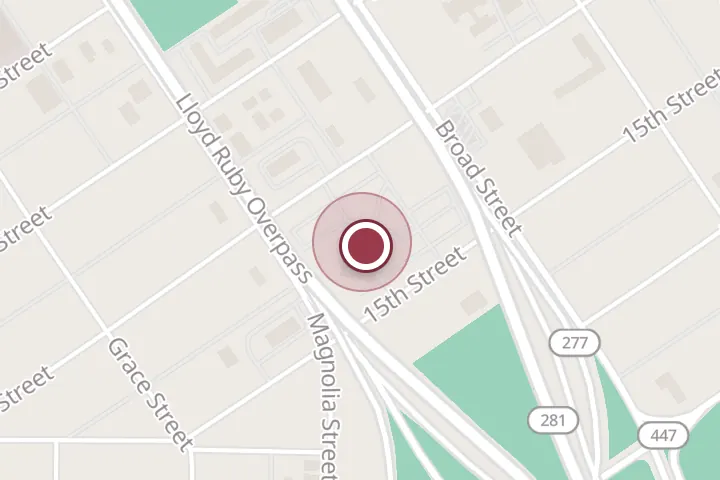 Street map around 1401 Holliday St #410, Wichita Falls, with a pin at Sims Gary CPA