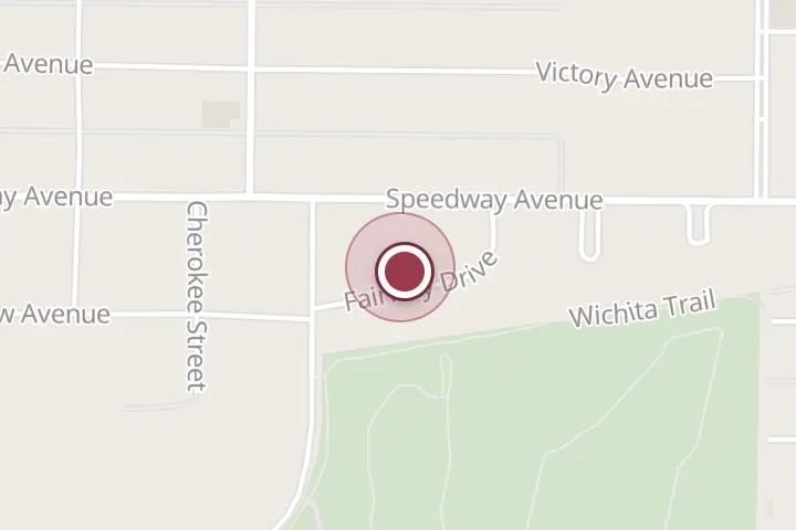 Street map around 2610 Fairway Dr, Wichita Falls, with a pin at SonRise Roofing LLC