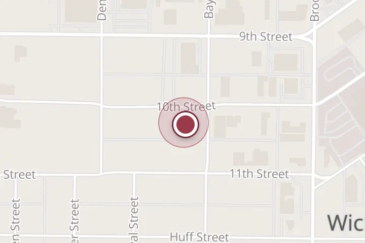 Street map around 1805 10th St, Wichita Falls, with a pin at Souse & Steam Carpet Cleaning