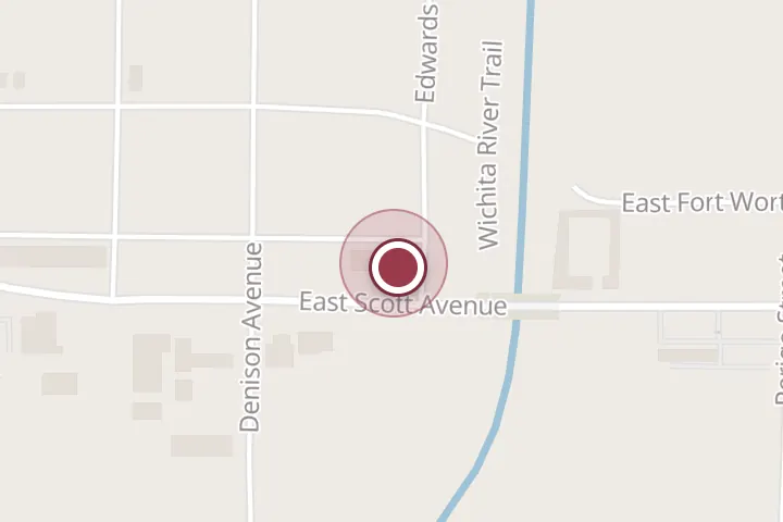 Street map around 810 E Scott Ave, Wichita Falls, with a pin at Southern Tire Mart