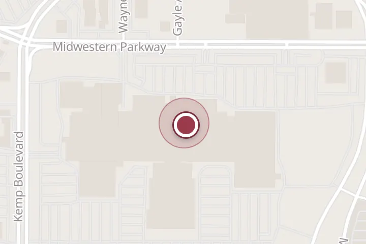 Street map around 3111 Midwestern Pkwy Ste 770, Wichita Falls, with a pin at Spencer's