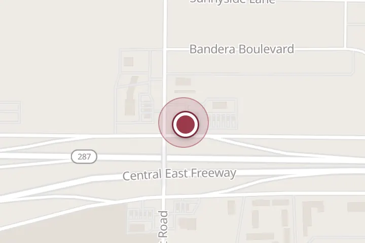 Street map around 1200 Central E Fwy, Wichita Falls, with a pin at Starbucks Coffee Company