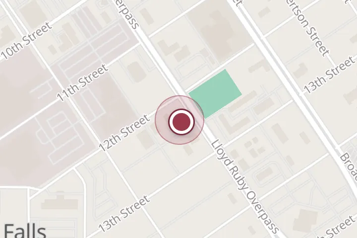 Street map around 1200 Holliday St, Wichita Falls, with a pin at Subway