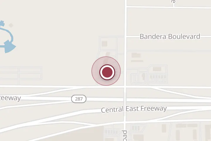 Street map around 1124 Central E Fwy, Wichita Falls, with a pin at Subway