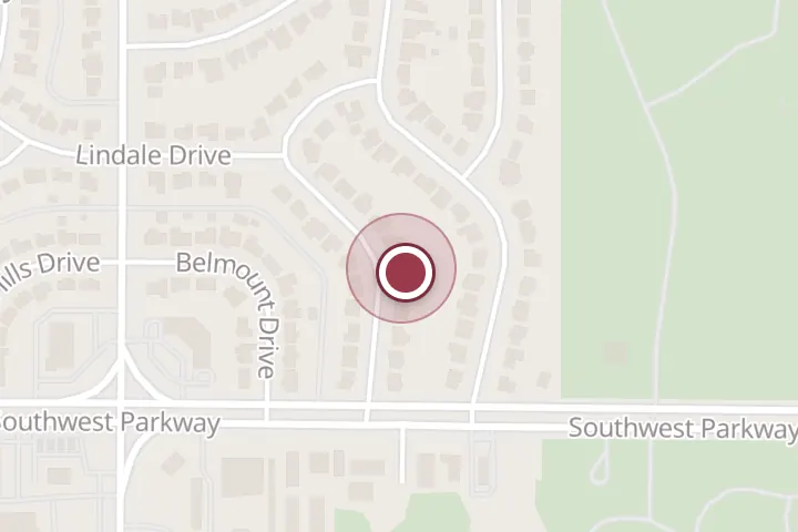 Street map around 4663 Woodlawn, Wichita Falls, with a pin at Sweet Happiness Bakery