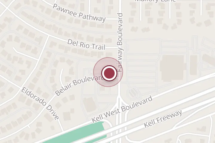 Street map around 4600 Belair Blvd, Wichita Falls, with a pin at Taco Bell