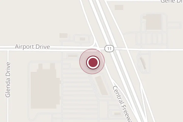Street map around 2810 Central E Fwy, Wichita Falls, with a pin at Taco Bell / KFC
