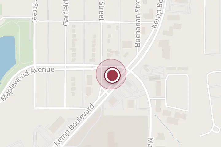 Street map around 3606 Kemp Blvd, Wichita Falls, with a pin at Take 5 Oil Change