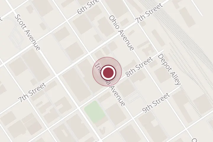 Street map around 717 Indiana Ave, Wichita Falls, with a pin at Taqueria barragan