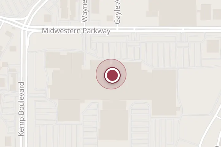 Street map around 3111 Midwestern Pkwy # 710, Wichita Falls, with a pin at TD NAILS