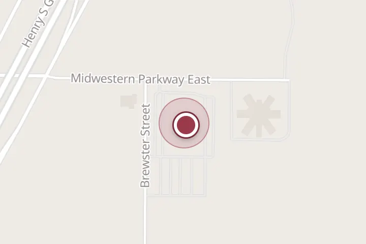 Street map around 501 Midwestern Pkwy E, Wichita Falls, with a pin at Texas Back Institute - Wichita Falls