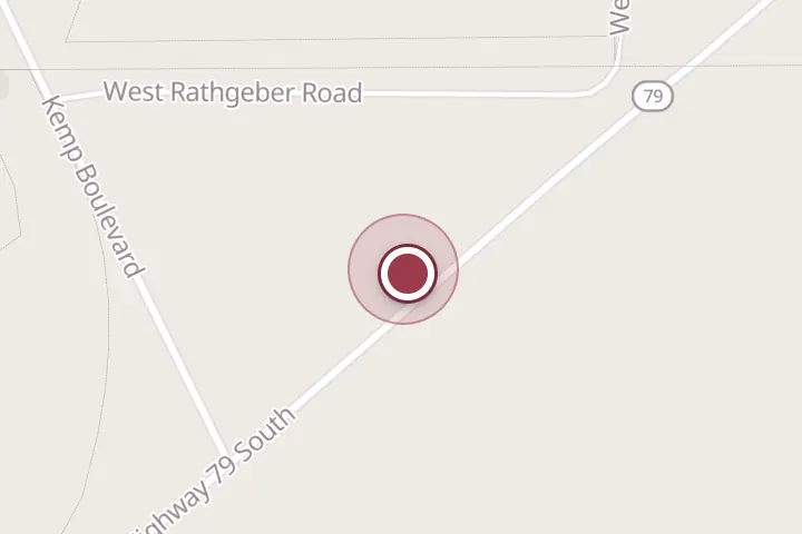 Street map around 2974 TX-79, Wichita Falls, with a pin at Texas Tree & Landscape