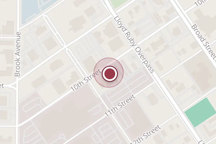 Street map around 1511 10th St, Wichita Falls, with a pin at Texoma Pain & Spine Center