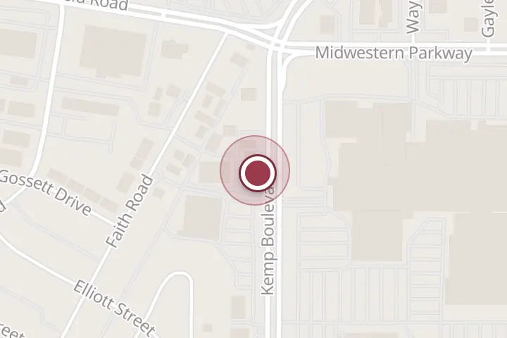 Street map around 4028 Kemp Blvd, Wichita Falls, with a pin at THE BARBER SHACK