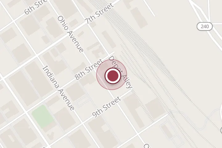 Street map around 809 Ohio Ave, Wichita Falls, with a pin at The Depot Lounge