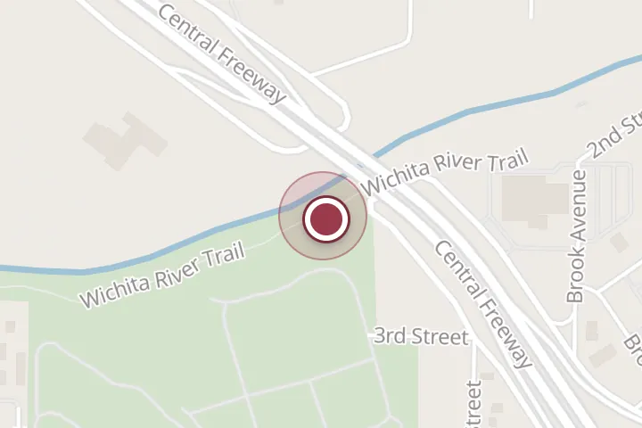 Street map around 298 Central E Fwy, Wichita Falls, with a pin at The FALLS