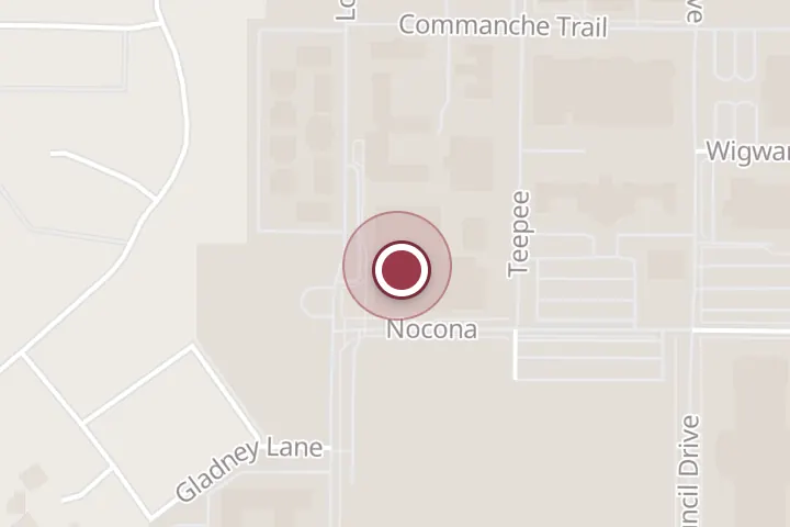 Street map around 3410 Taft Blvd, Wichita Falls, with a pin at The Juanita Harvey Art Gallery