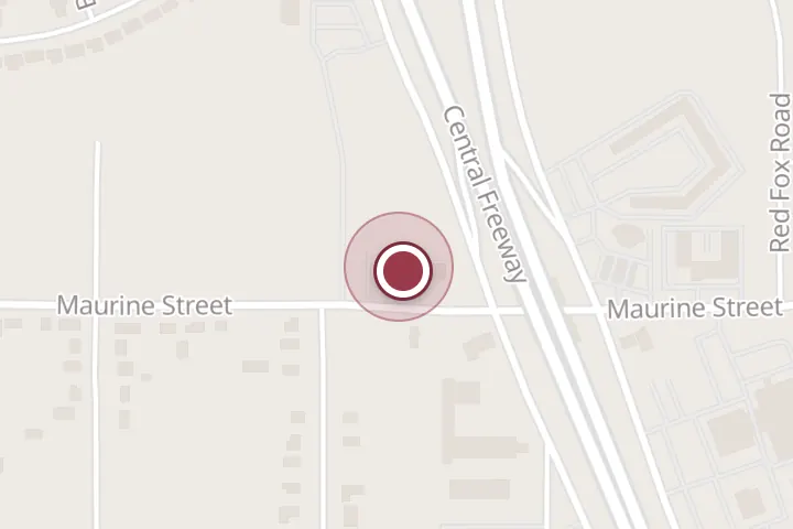 Street map around 1206 Central E Fwy, Wichita Falls, with a pin at The Meltdown