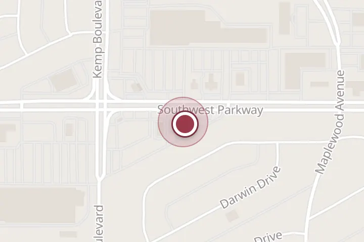 Street map around 2719 Southwest Pkwy, Wichita Falls, with a pin at The Parkway Grill