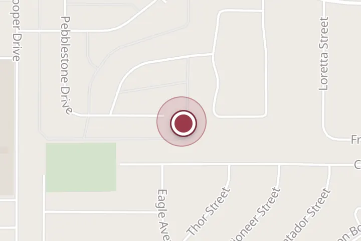 Street map around 5200 Pebblestone Dr, Wichita Falls, with a pin at The Sheppard Den- TDY Crash Pads