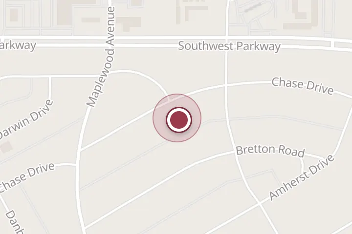 Street map around 2623 Chase Dr, Wichita Falls, with a pin at The Turquoise Pumpkin