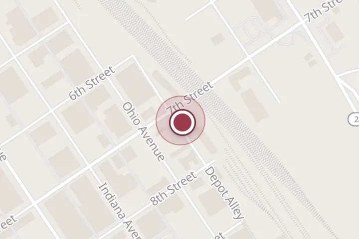 Street map around 701 La Salle, Wichita Falls, with a pin at The World's Littlest Skyscraper