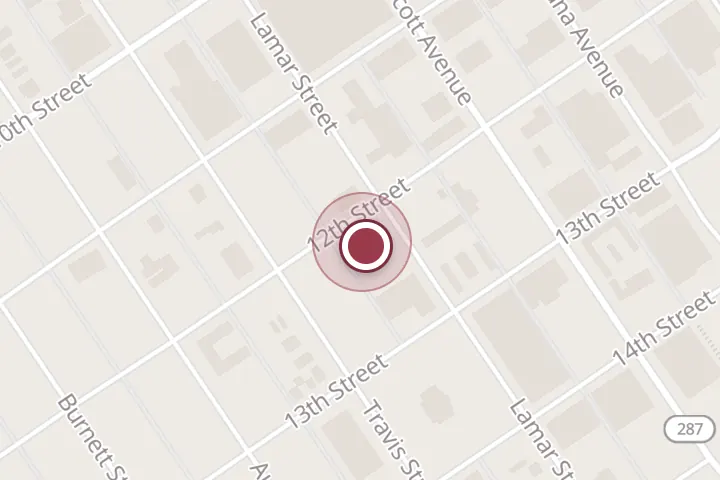 Street map around 1200 Lamar St, Wichita Falls, with a pin at Trinity Hughes LLC