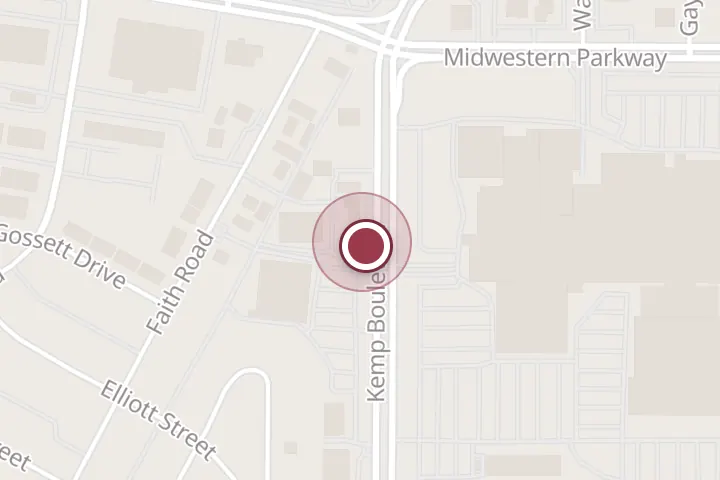 Street map around 4034 Kemp Blvd, Wichita Falls, with a pin at Uptown Nutrition