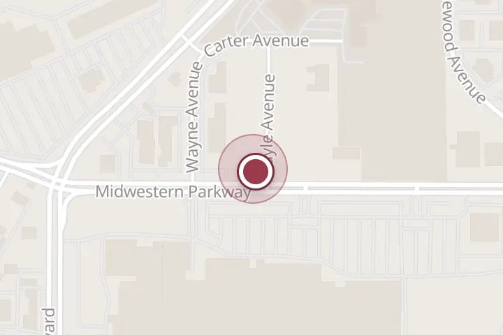 Street map around 3100 Midwestern Pkwy, Wichita Falls, with a pin at Vienna Nails