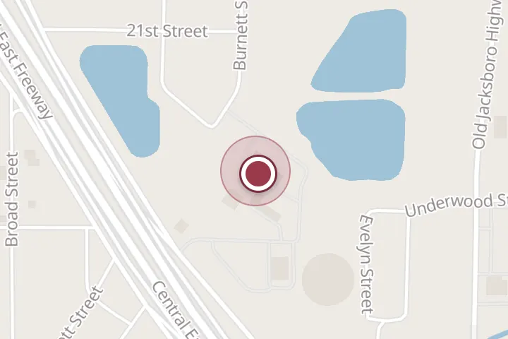 Street map around 2109 Burnett St, Wichita Falls, with a pin at Walsh Construction Co