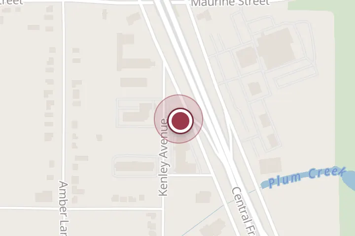 Street map around 1040 Central E Fwy, Wichita Falls, with a pin at Whataburger